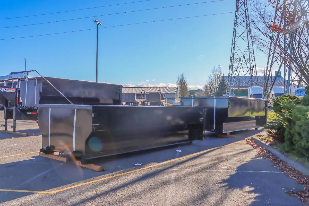 Roll-off dumpster ready for waste disposal at job site for 15 Yard Dumpster Rental in Middleburg